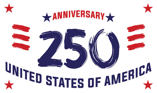 United States 250th Anniversary Semi-Distressed Patriotic Vector