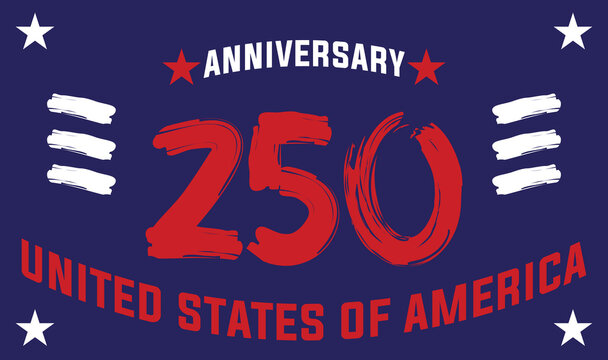 United States 250th Anniversary Semi-Distressed Patriotic Vector