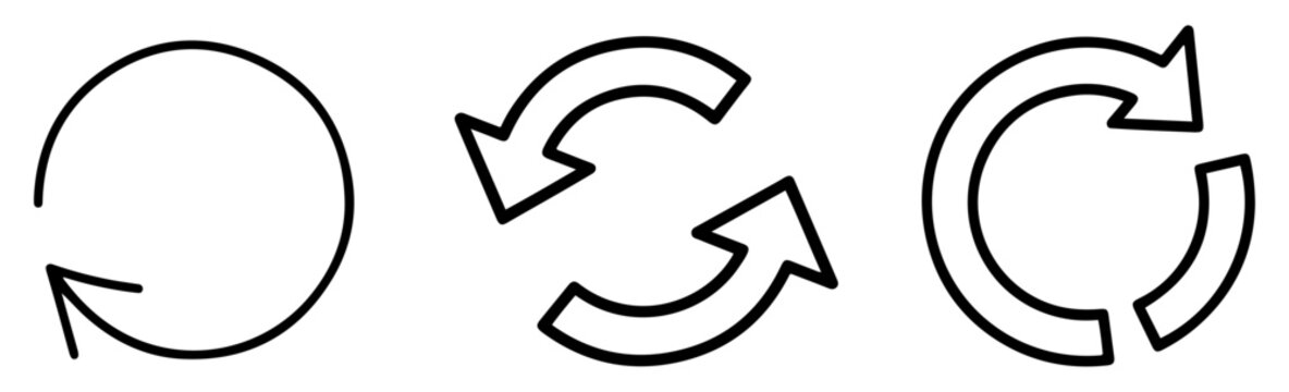 circular exchange arrow icon set