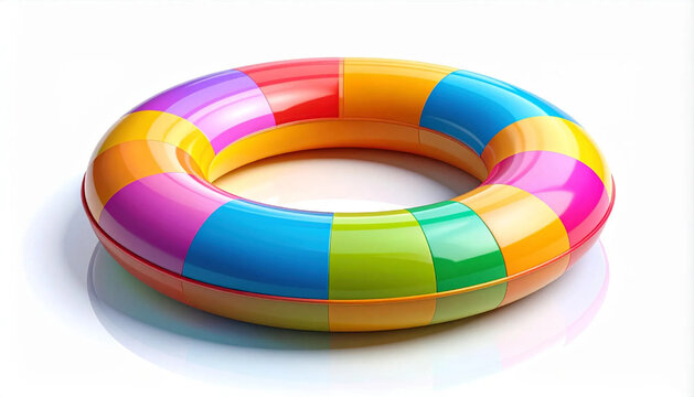 Inflatable pool float ring isolated on white background