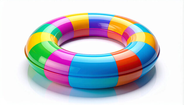 Inflatable pool float ring isolated on white background