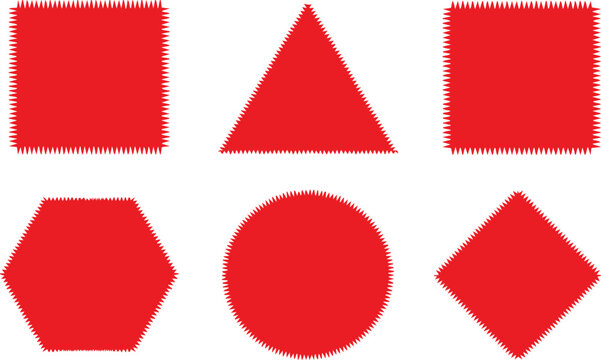 spike vector icons serrated shapes circle hexagon diamond square
