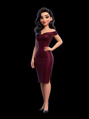 Fototapeta premium 3D animation of a young beautiful girl.