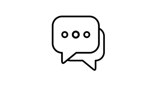 Speech bubble animated icon. Chat, message, conversation, dialogue, talk, comment, speak, and communication for social media or cyberspace animation video