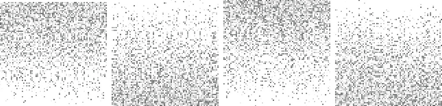 Pixel Fade Gradient. Black Halftone Square Dots Gradient Background. Abstract Digital Pattern with Square Elements Grid. Vector illustration.