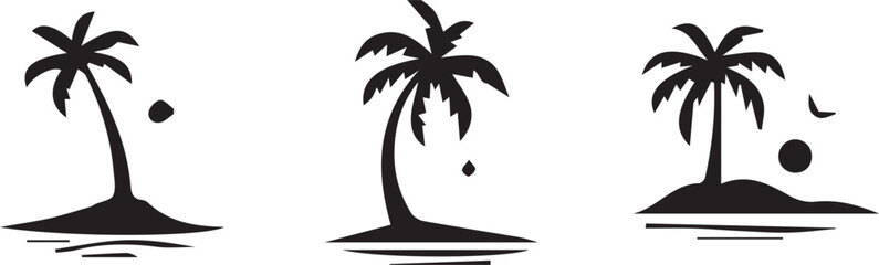 Black palm tree island silhouettes © Md. Musaddik Rahman