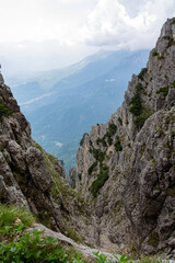 Fototapeta premium Mountain Trekking Through Historic Alpine Tunnels