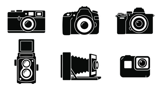camera collection in silhouette cameras photography dslr