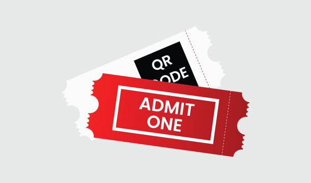 Two movie tickets with qr code on for event admission