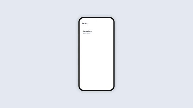 Mobile Phone Online Banking Login Verification App UI Design Animation, Smartphone Secure Bank Account Notification Confirmation Screen Concept Illustration