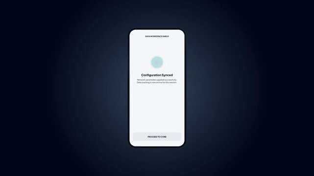 Data privacy handshake mobile application user interface configuration layout showing token allocation guard system cache cleaning privacy controls 3d render mockup