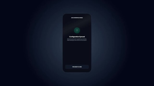 Mobile user interface displaying dark mode performance telemetry toggle controls on a modern smartphone screen for data workspace security application