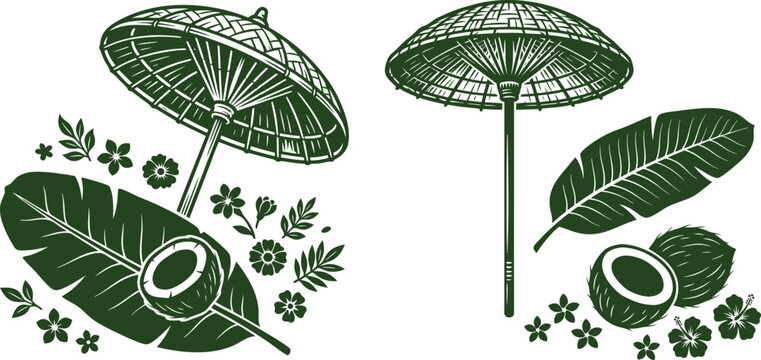 Onam Festival Silhouette Line Art
