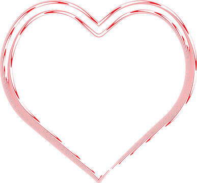 Pink heart shape with scribble lines