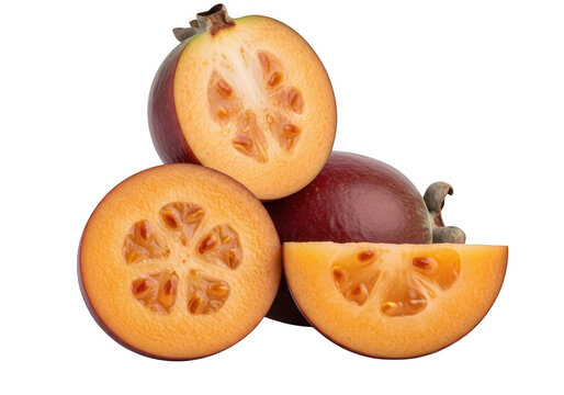 Sliced feijoa fruit with seeds displayed vibrant colors on transparent background pineapple guava acc halved