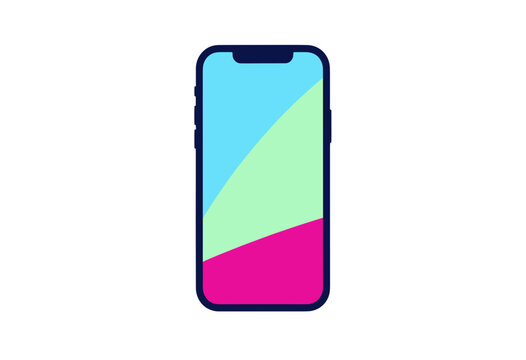Smartphone Screen with Colorful Abstract Gradient Background, Isolated Vector Illustration for Digital Interface and App Design