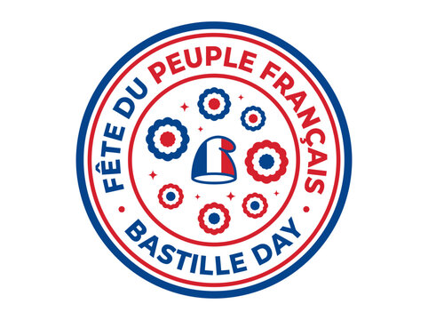 Bastille Day French People Celebration Seal