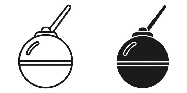 Enema bulb syringe icon on white background with clean lines and solid fill