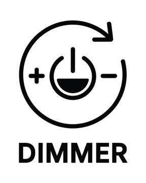 Dimmer control icon with light adjustment symbol,