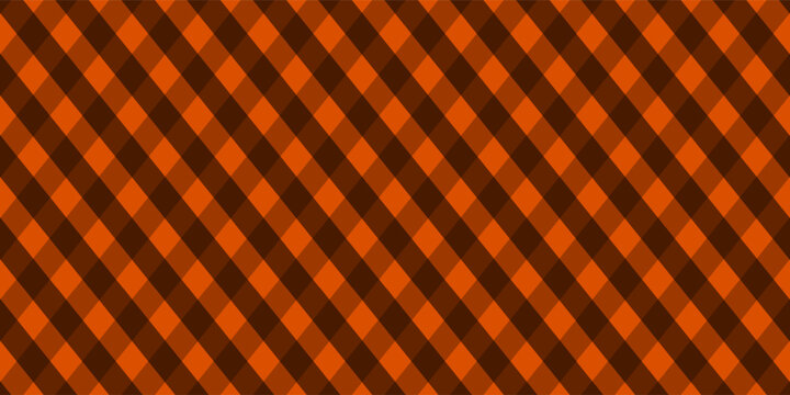 Orange plaid checkered pattern, seamless textile background. Warm classic fabric design suitable for flannel clothing, fashion prints, and surface pattern design.
