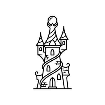Fantasy Castle with Twisted Tower Design.