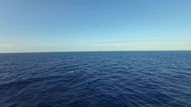 Vast open ocean view with a clear blue sky backdrop