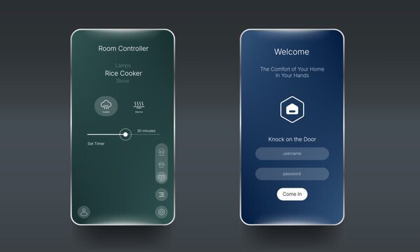 Smart Home Appliance Control And Login Mobile Interface
