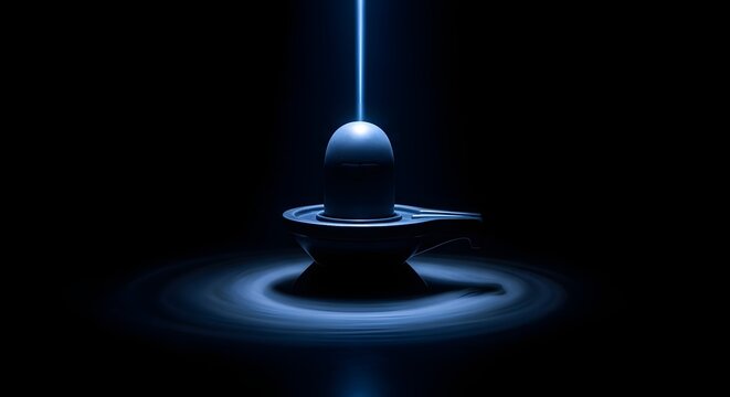Shiva Lingam emerging from darkness wallpaper, mystical background