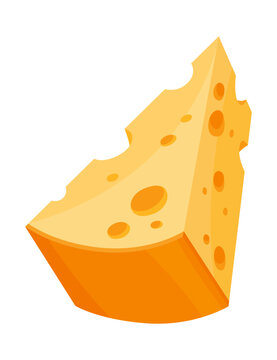 Artisanal cheese with rustic appeal. Gourmet wedge of aged cheese with holes. Elegant illustration of artisanal cheese wedge showcasing texture and rustic charm