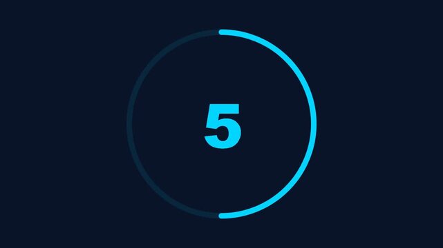 Circular progress bar with number 5 in the center, ideal for countdowns, loading indicators, or user interface elements