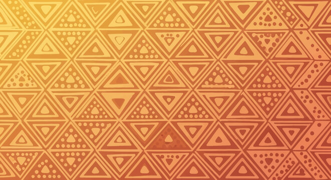Earthy Warm Geometric Triangle Pattern, Abstract Hand Drawn Dots and Lines Texture Background.