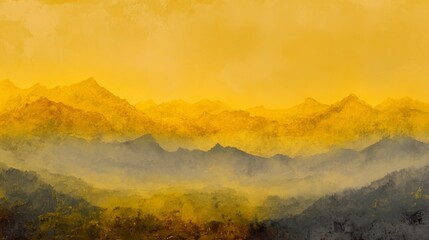 Fototapeta premium Serene Golden Landscape with Soft Texture and Blended Yellow Background