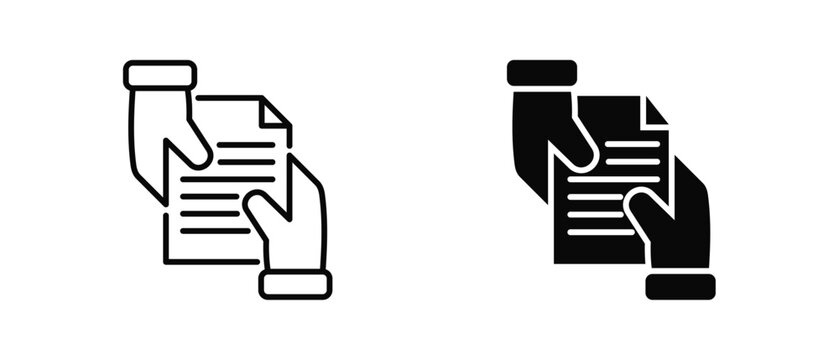 Task Handoff icon set with style outline and solid for design and presentation.