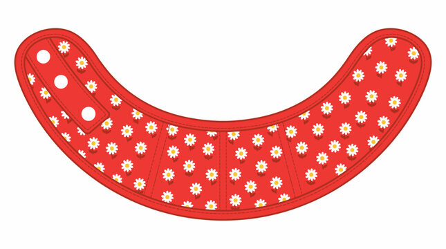 Red Daisy Pattern Dog Cooling Bandana Vector for Pet Heatstroke Prevention