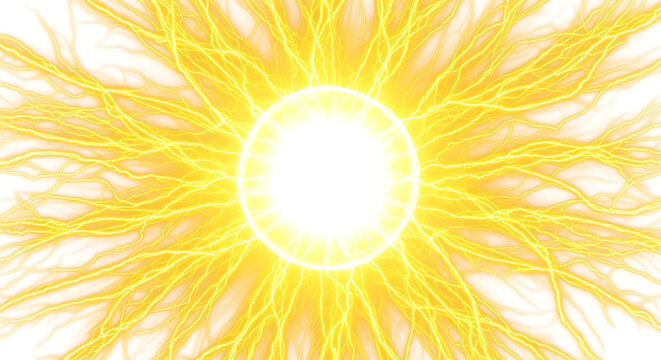 Abstract sun burst energy radiating from center with golden light rays radiating abstract background sunlight wallpaper