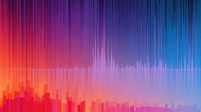 Abstract digital art with gradient hues and vertical line patterns