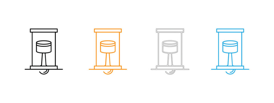 Isometric coffee maker icons in different colors Vector