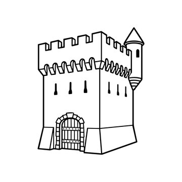 Medieval Castle Tower Architecture Structure.