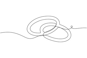 Obraz premium Wedding rings continuous one line drawing minimalist engagement ring outline design vector illustration
