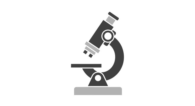 Black microscope on a base.