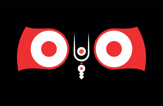 Vibrant Jagannath Eyes Symbolizing Divine Lordship in Hinduism Culture
