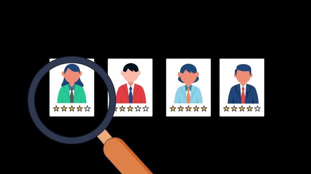candidate selection recruitment hiring process resume screening alpha channel animation