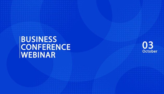 Business conference background for webinar banner template with copy space. Blue abstract geometric corporate background for online meeting, seminar event announcement, slide presentation, and digital