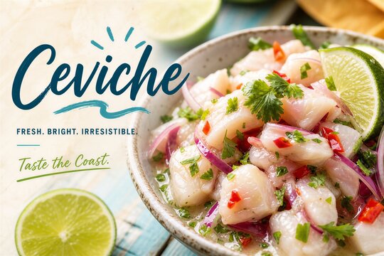Refreshing Peruvian Ceviche with Fresh White Fish, Red Onions, Cilantro, and Bright Citrus Marinade