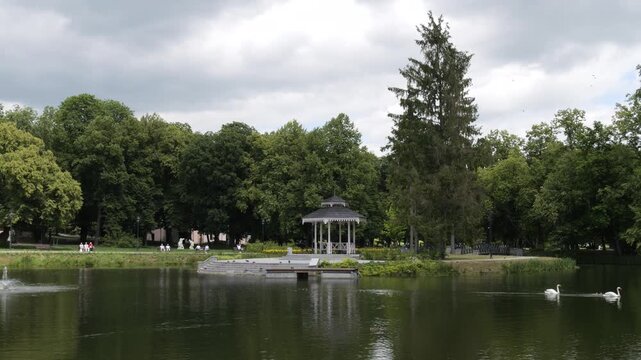 Naleczow Spa Park (Park Zdrojowy) in Naleczow, Poland