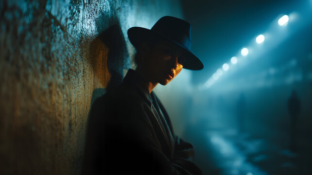 Whistleblower Hiding in Shadows of a Cinematic Dark Alley