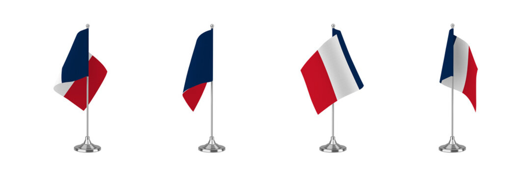 Saint Martin waving national flag on silver flagpole isolated on transparent background
