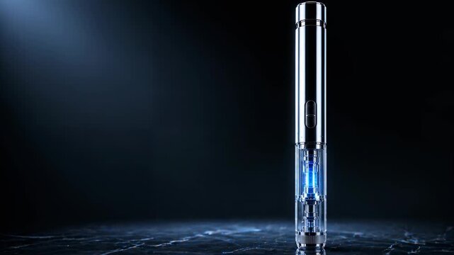 Luxury auto injector pen, premium GLP 1 therapy product showcase concept, animation.