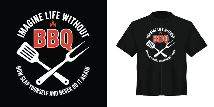 BBQ t-shirt design, grilling apparel, vector graphics, barbecue clothing, funny shirt