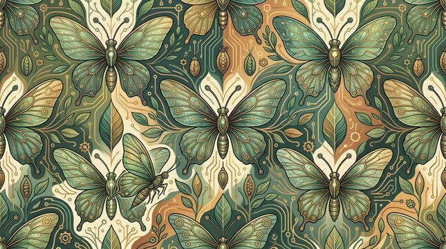 biomechanical butterflies pattern organic mechanical insects nature
